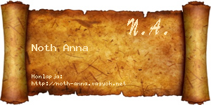 Noth Anna névjegykártya